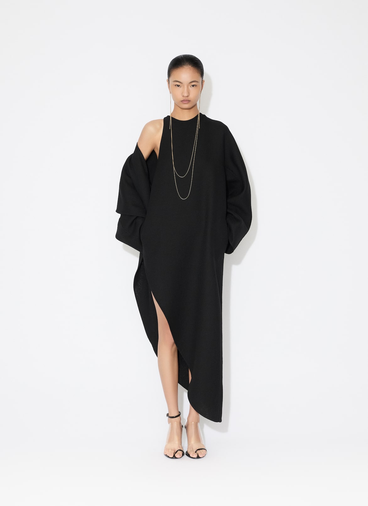울 가자 랩 코트 ALAÏA  울 가자 랩 코트